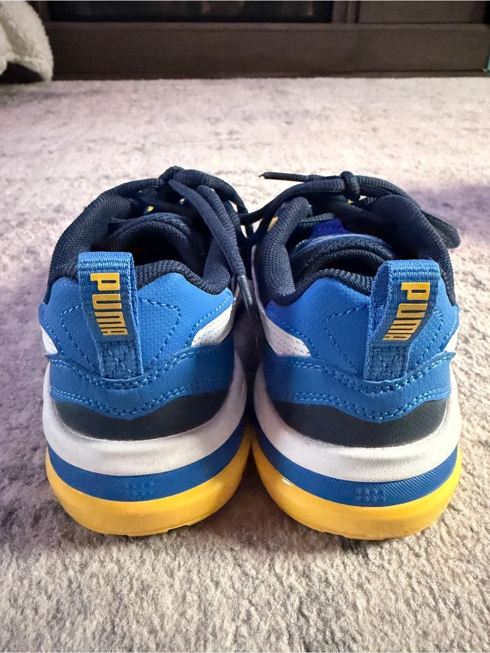 PUMA Kids Blue Yellow Sneakers Youth Size 1.5C Athletic Shoes